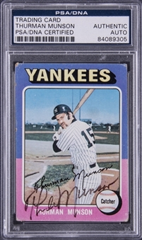 1975 Topps #20 Thurman Munson Signed Card – PSA/DNA Authentic